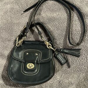 Navy blue coach side bag